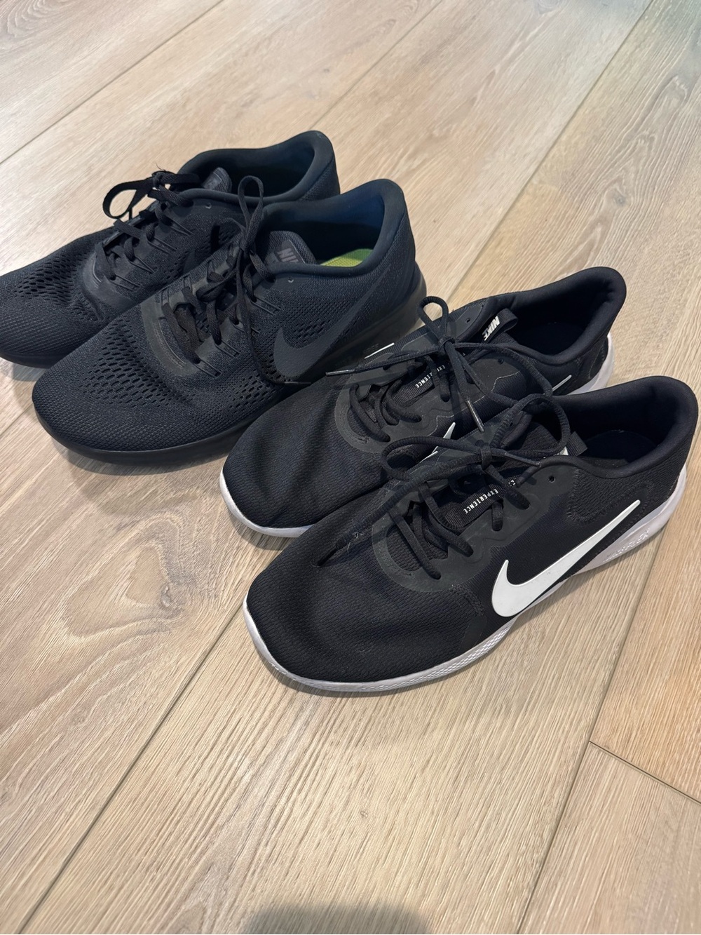 2 pairs Nike Men's Black and white running shoes